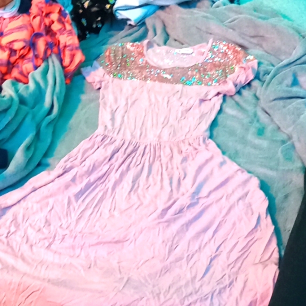 Light pink sequin dress medium kids